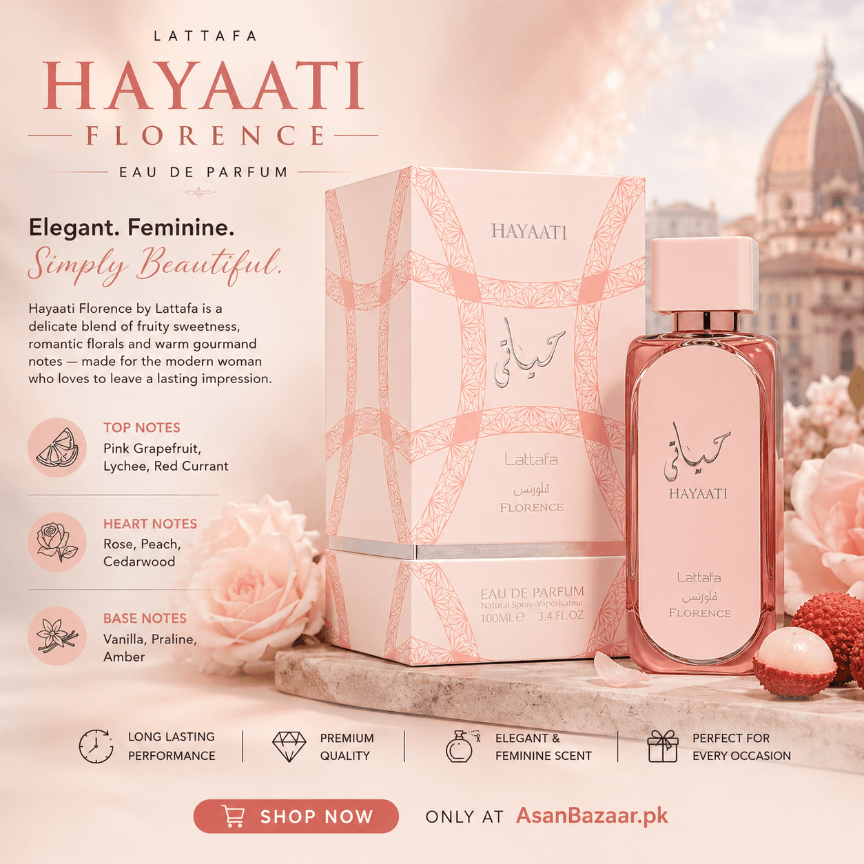 Hayaati Florence by Lattafa – Eau de Parfum (100ML)