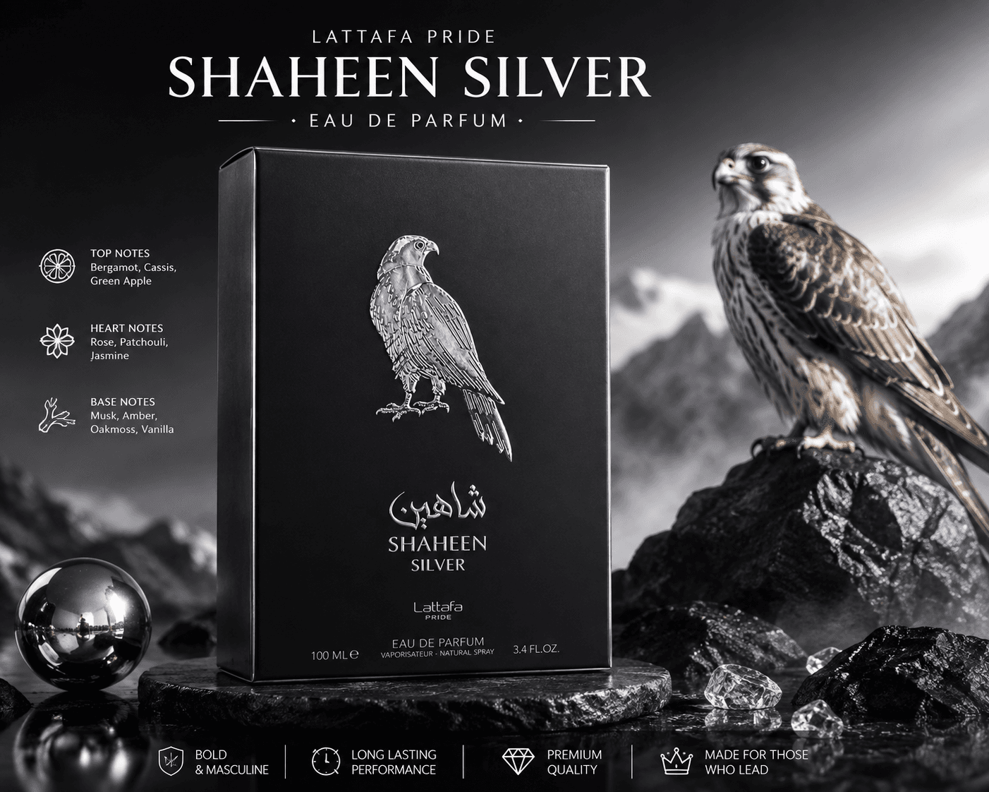 Lattafa Pride Shaheen Silver Eau de Parfum 100ml