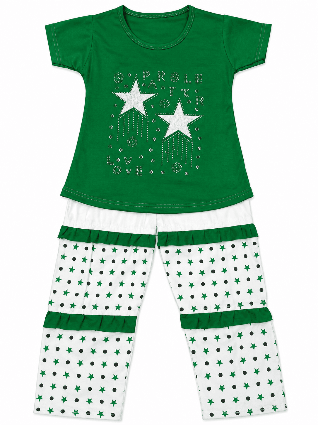 14 August Baby 2 Piece Suit Green Star Love