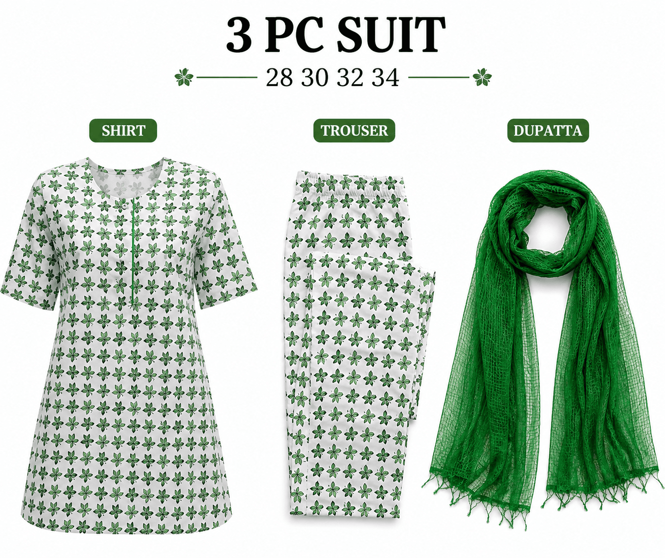Pakistan Independence Day 3 Piece Suit for Girls