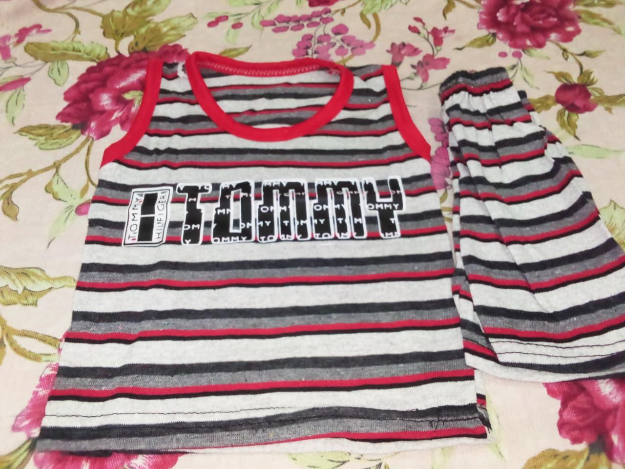 Baba Suit Tommy Stripes Red Grey
