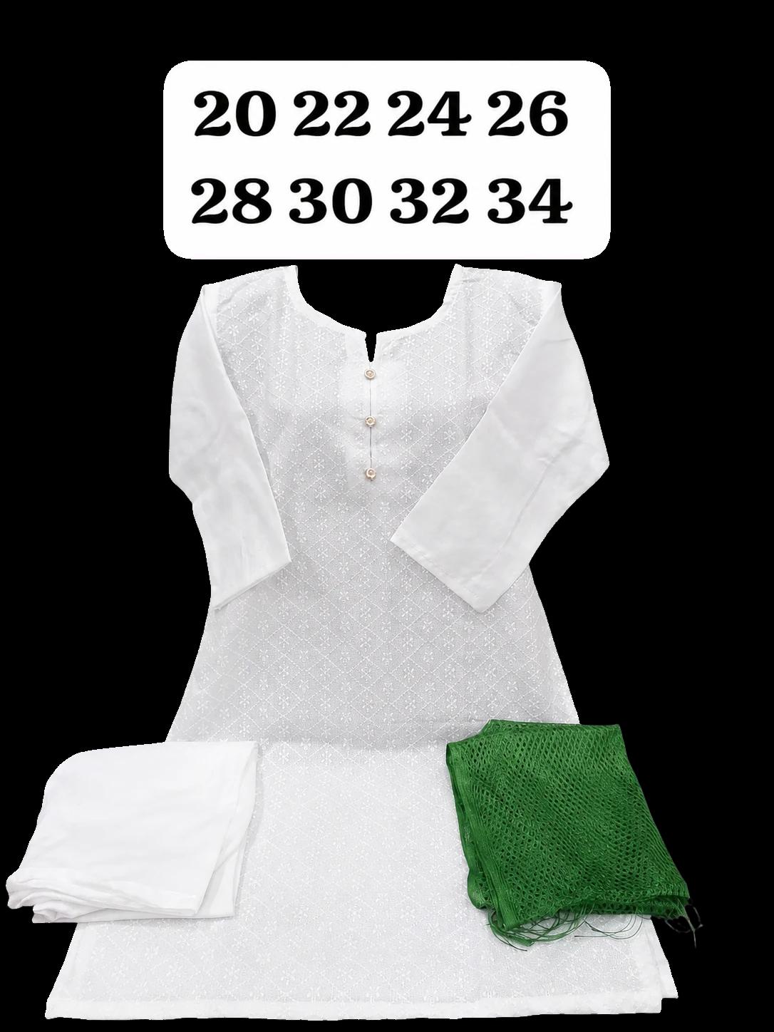 Girls 14 August Chicken Fabric 3 Piece Suit - Diamond Design