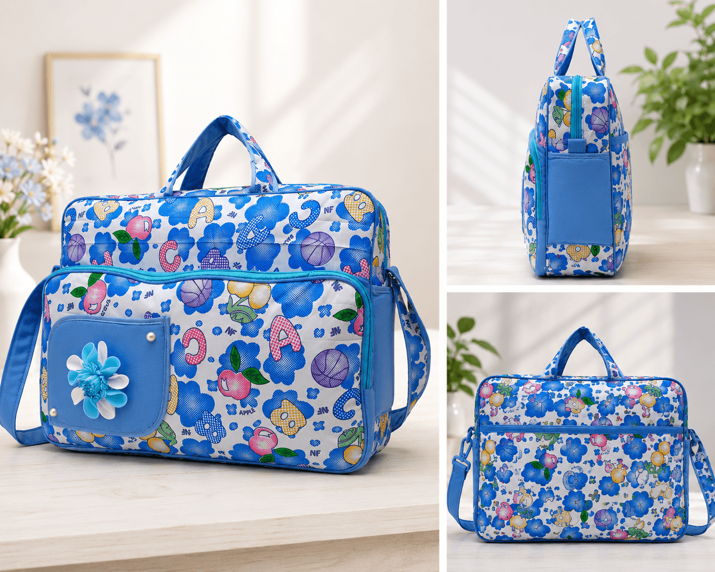 Floral Print Mom & Baby Shoulder Bag 16.5-Inch