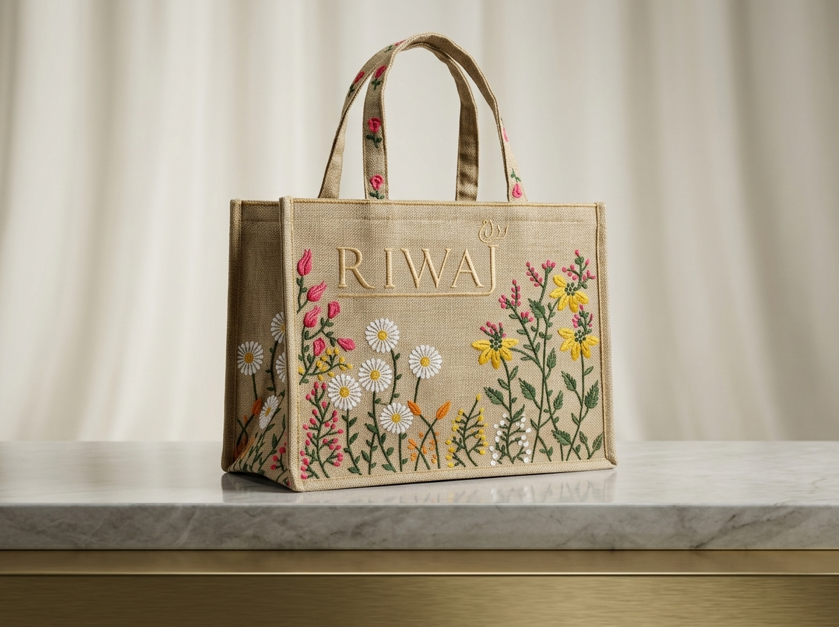 Pakistani Women Embroidered Riwaj Tote Bag