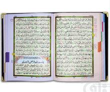 Load image into Gallery viewer, Holy Quran Tajweedi 15 Line Black Raw Silk 828-4SLK-Black