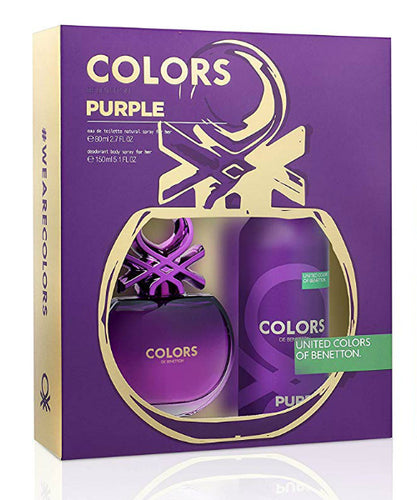 BENETTON COLORS PURPLE GIFT SET 80ml  150ml