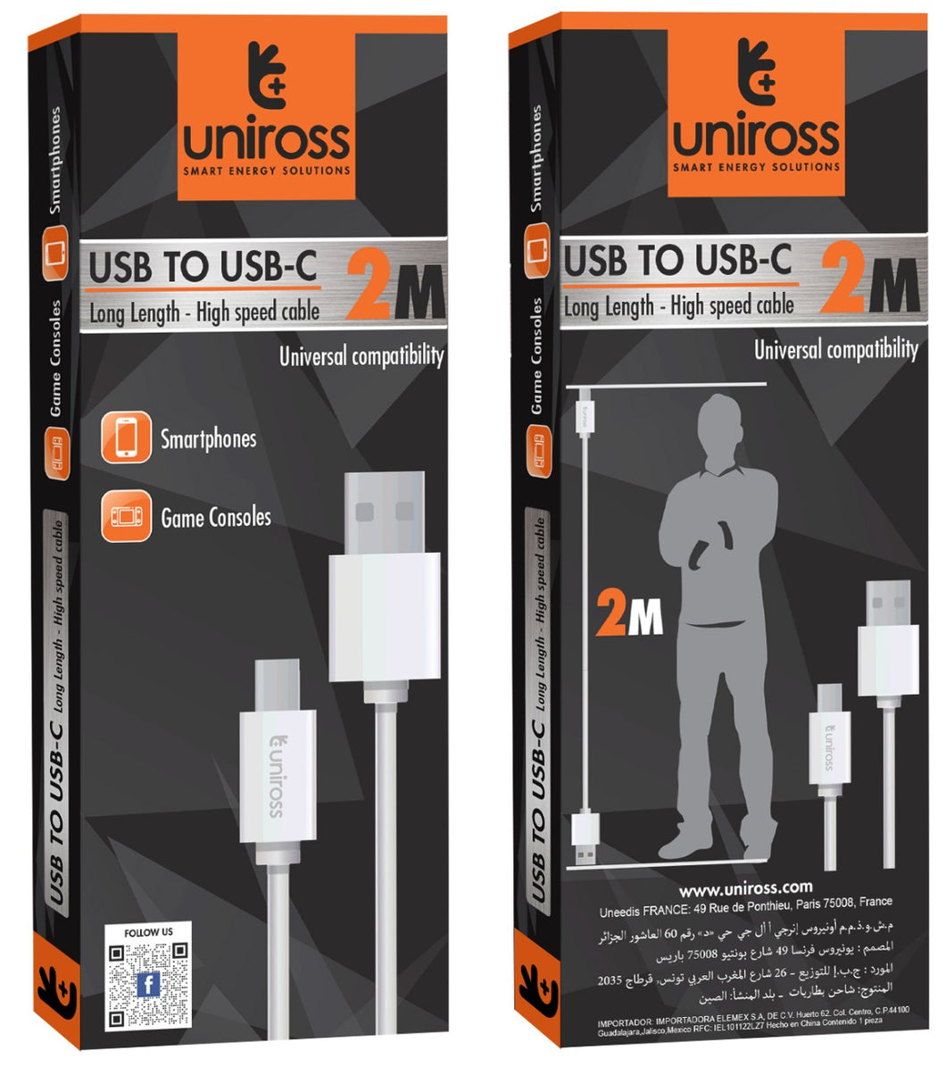 Usb to Usb C Cable 2M by Uniross
