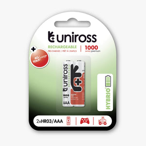 Rechargeable Batteries 2AAA 1000mAh by Uniross