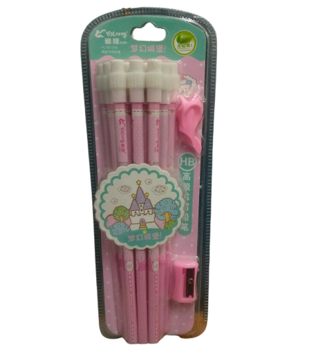 YaLong Pencils Set for Kids Pink 14 Piece